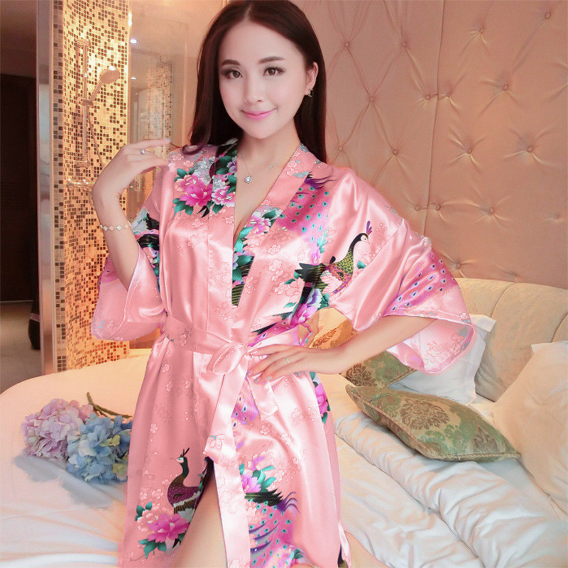 Chemise de nuit en soie japonaise pour femmes sexy multi-styles sous-vêtements kimono à fleurs cassées