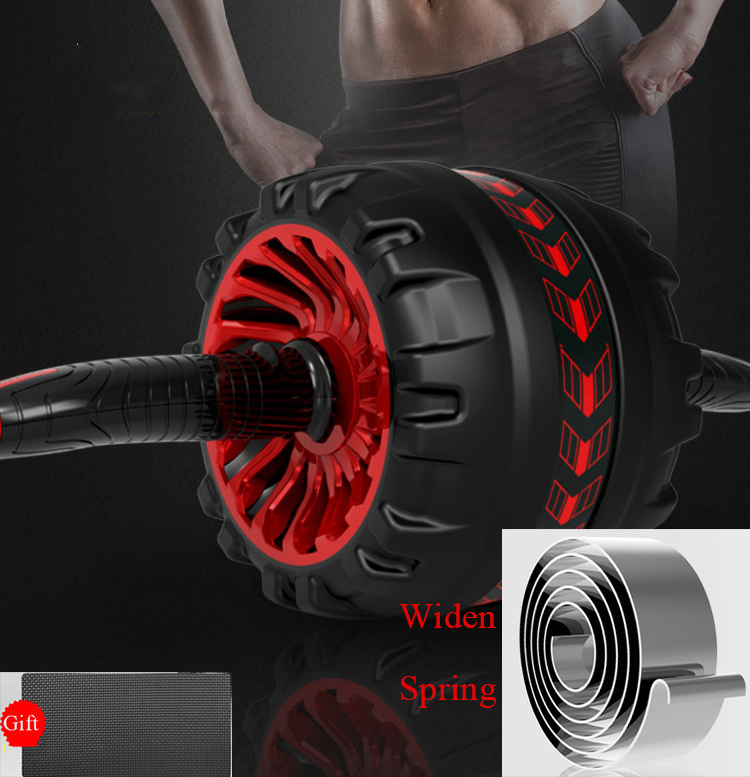 

Fitness ab Roller Home Gym abs Wheel Press Roller Abdominal Trainer Widen Strong Spring Automatic Rebound Workout Home Equipment, Blue