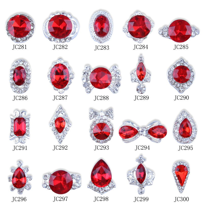 

CHNRMJL 10PCS/Pack 30 Style Red Cristal Nail Rhinestone Decorations 3D Alloy AB Gems Uv Gel DIY Nails Tips Jewelry Accessories
