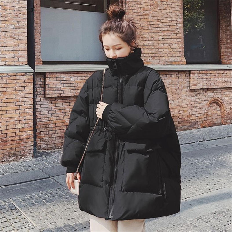 

Oversized Red Winter Jacket Women Parkas Warm Thicken Down Cotton Coat Female Casual Loose Winter Woman Coats Outerwear Q2793, Black parkas