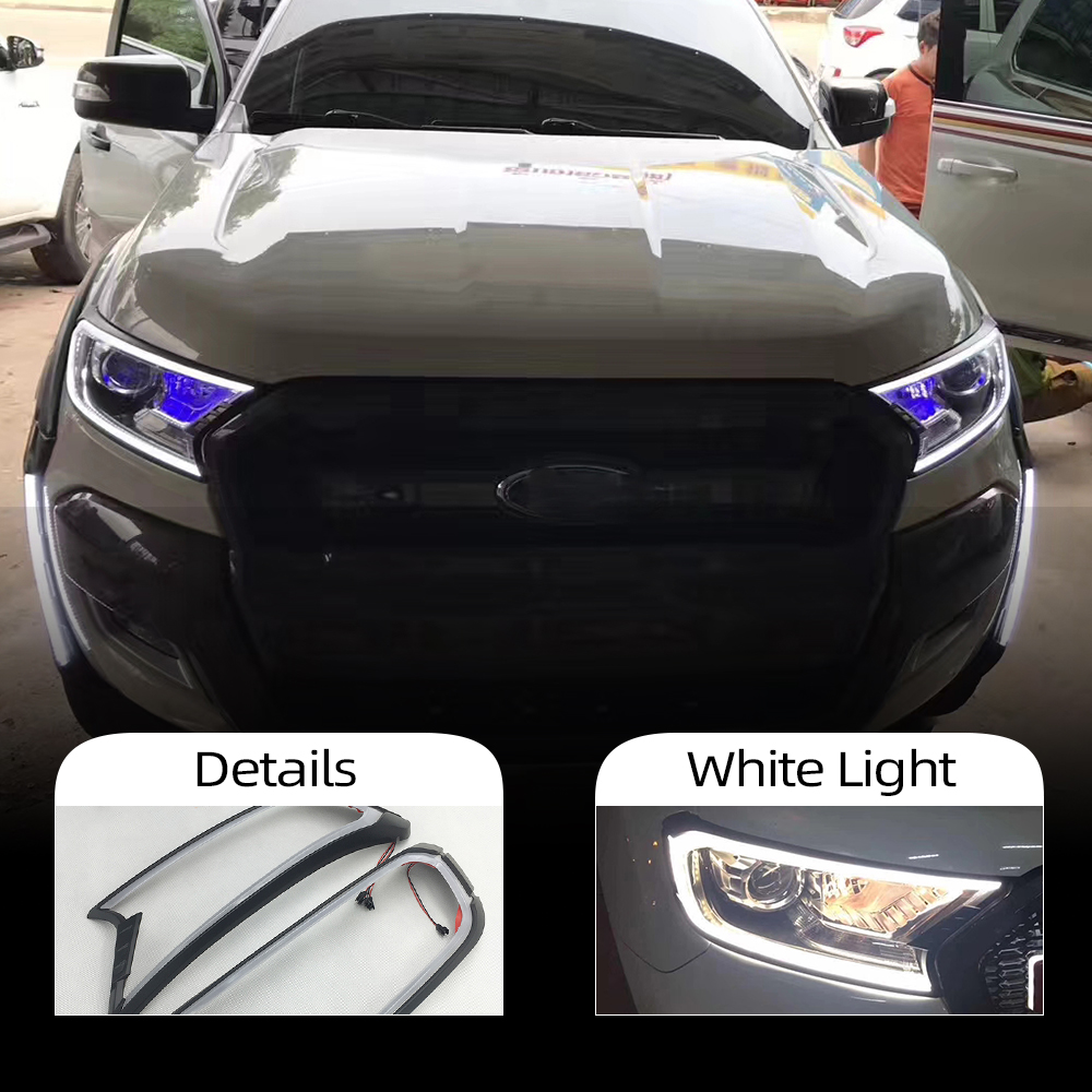 

2Pcs LED DRL for Ford ranger/Everest light brow car light headlamp headlight cover daytime running light 2015 2016 2017 2018 2019