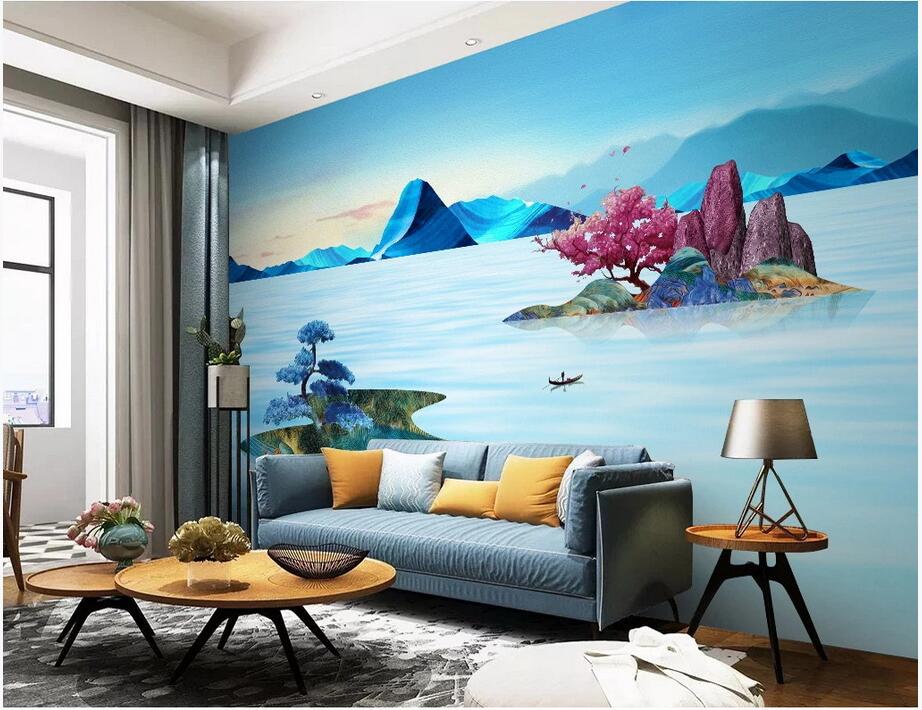 

3d wallpaper custom photo mural Mountain water modern background wall abstract decorative painting 3d wall murals wallpaper home decor, Non-woven wallpaper