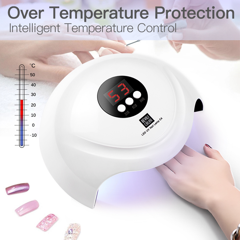 

uv lamp UV LED Lamp For Nails Dryer For Manicure Gel Nail Drying Gel Varnish With Motion sensing LCD Display nail, White
