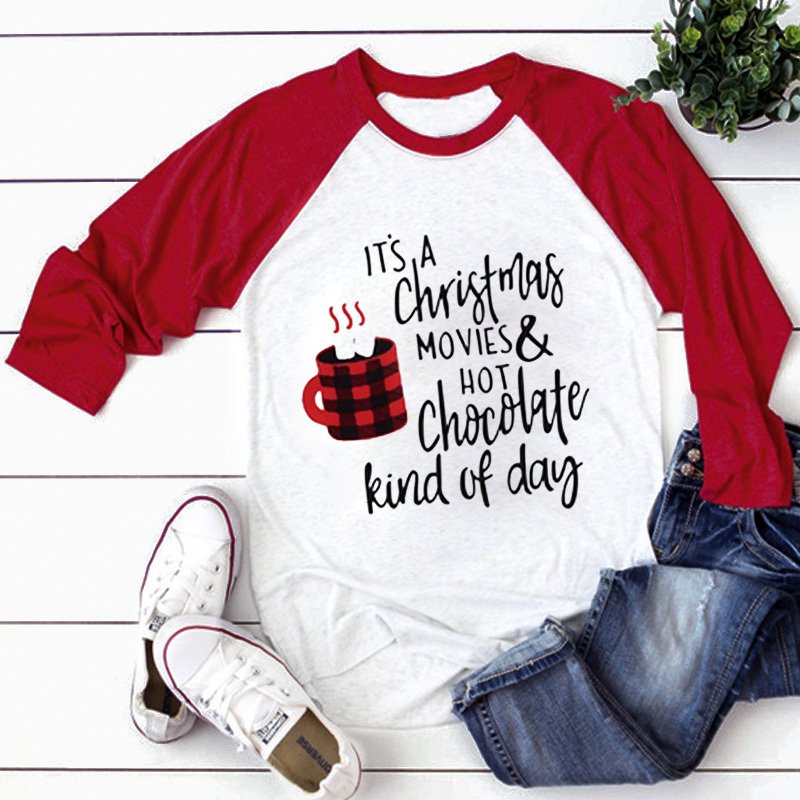 

Christmas Top Printed T-shirt 2019 Women Tops Tee Long Sleeve Tees 3XL Top Women Autumn Streetwear Female Casual Tee Shirt Y200109, Beige