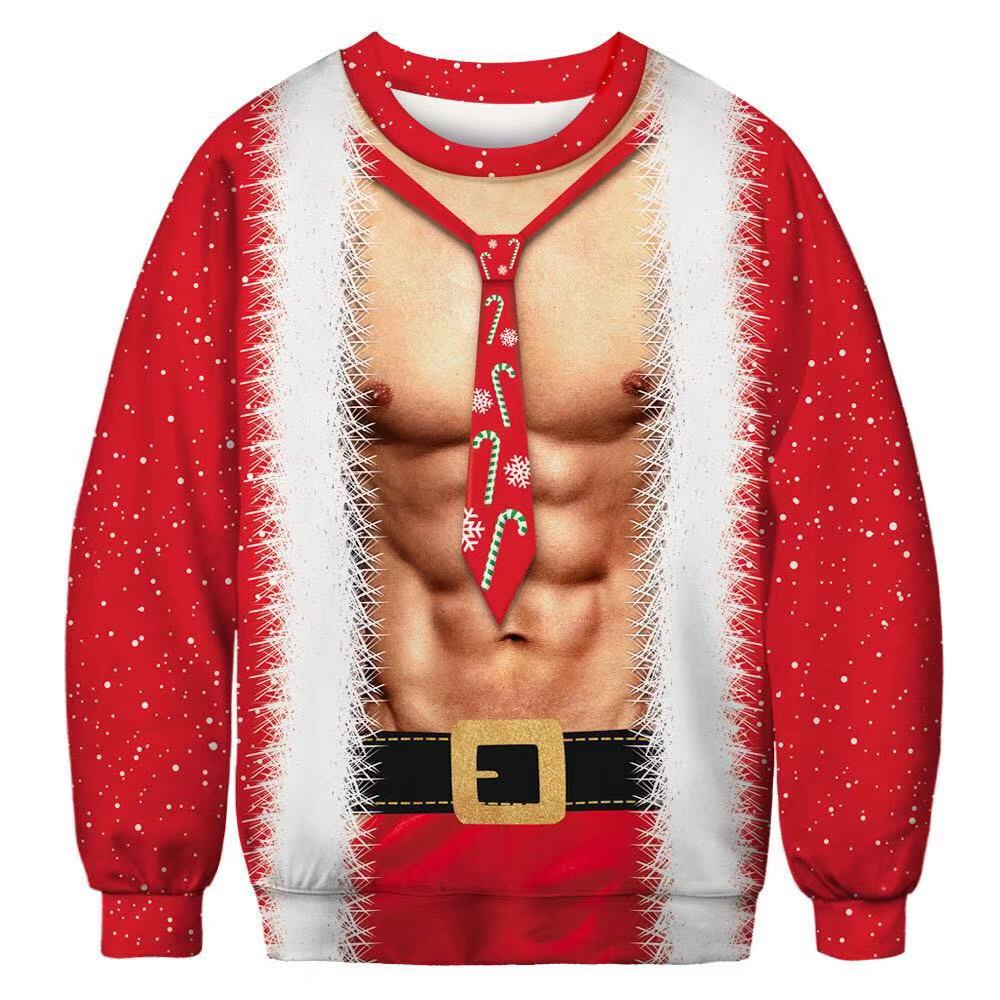 

3D Print Christmas Sweaters 5 Stylish Unisex Men Women Santa Xmas Christmas Novelty Ugly Sexy RED Retro Jumper Warm Sweater, 03