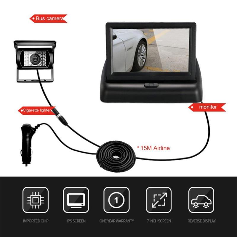 

4.3 Inch Foldable Car Rear View Monitor Reversing Lcd Tft Display With Night Vision Backup Rearview Camera For Vehicle car dvr