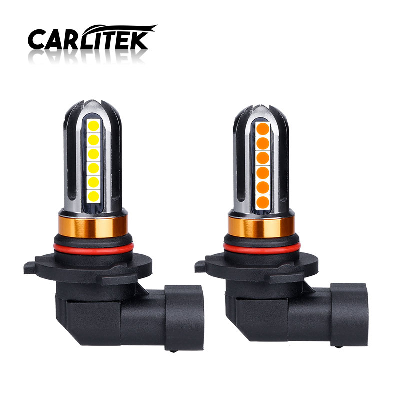 

2pcs carlitek 24SMD-3030 9005 9006 Car Front DRL Auto Fog Lights White Yellow Driving Running Light 12-24V Super Bright