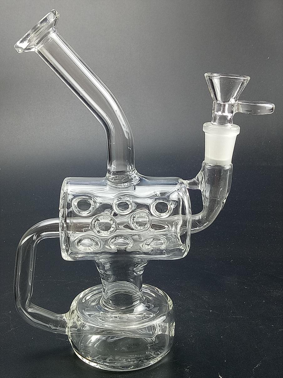 

9Inches Glass Water Pipes Hookahs Unique Design Inline Perc Percolator Oil Burner Dab Rig 14mm Joint