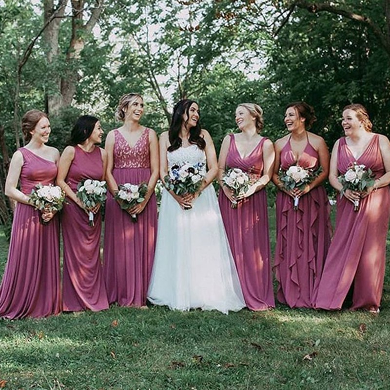 

Hot Sell Pale Mauve Bridesmaid Dress South African Sequins Off Shoulder Maid of Honor Prom Gown Plus Size Custom Made Wedding Guest Dress