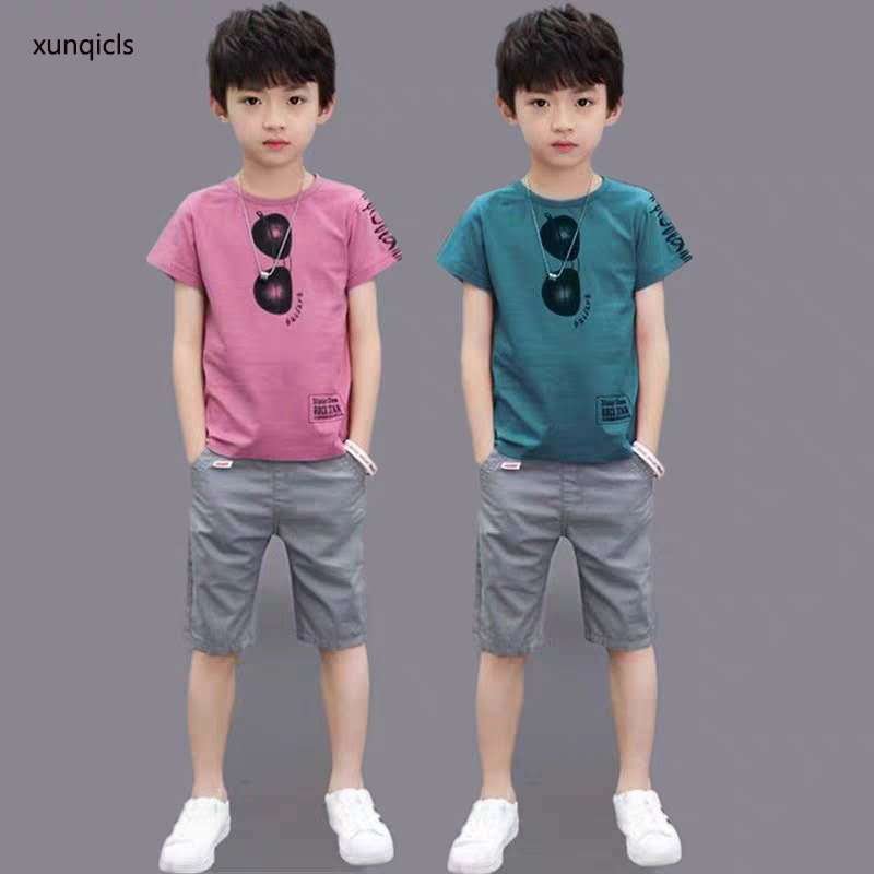 

New Arrival Summer Boy Clothing Baby Boy Short Sleeve T-Shirt +shorts2pc Kids Outfits Baby Children Boys Clothes Set, Green