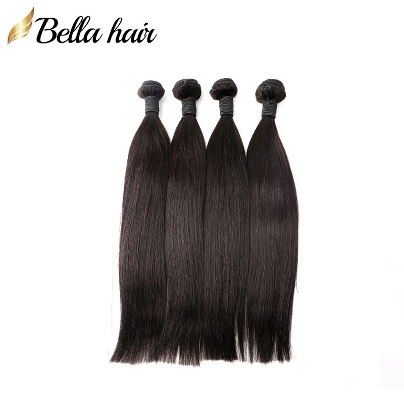 

bella hair 100 human virgin hair bundles double weft mongolian unprocessed human hair weaves 1pc silky straight 8 30, Natural color