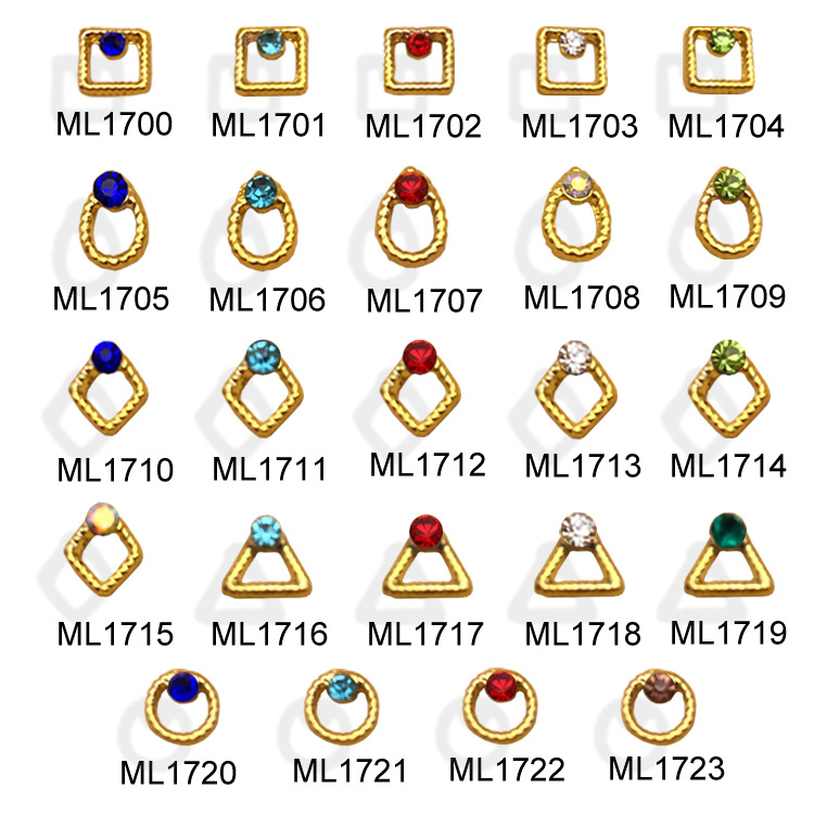 

10pcs New Crystal Colourful Nail Rhinestone Alloy Nail Art Decorations DIY Glitter Japan Style Jewelry Manicure Supplies