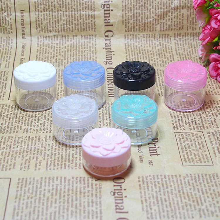 

5 Pcs 10g Empty Plastic Sakura Shape Makeup Jar Container Sample Bottles Lip Cosmetic Storage Box Refillable Bottle