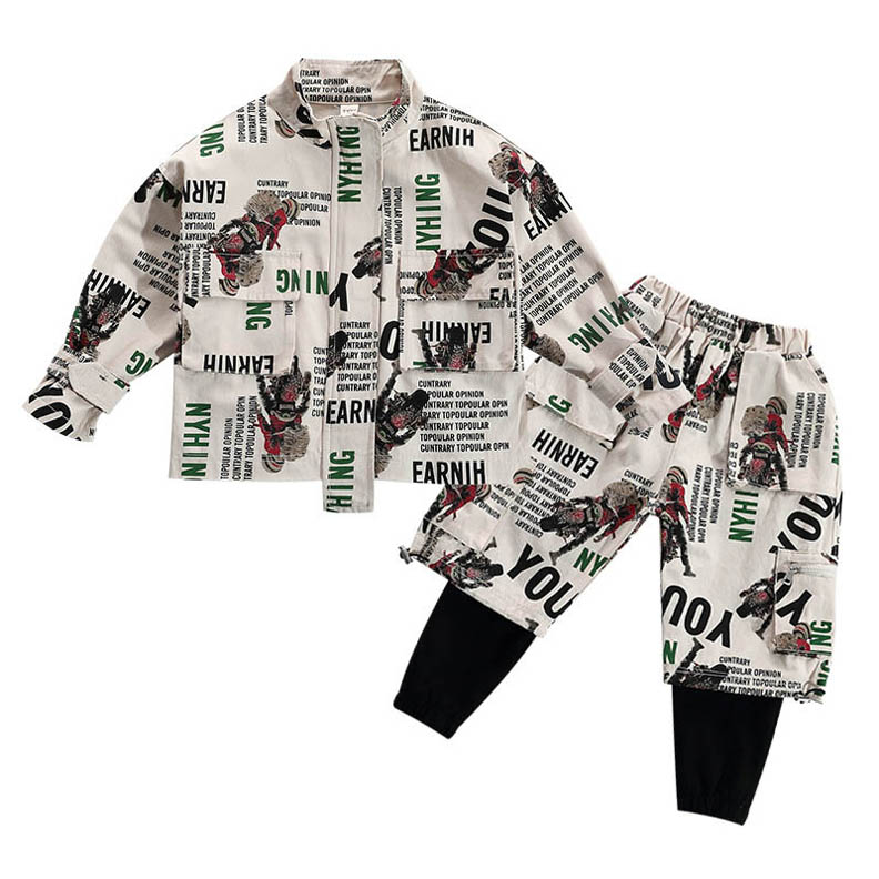 Ins 2020 NOUVEAU PLANSUIT ENFANTS SET DES GARÇONS SUR LES GARÇONS Dessin animé Casual Casual Boys Costumes Enfants Designer Vêtements Manteaux Ja