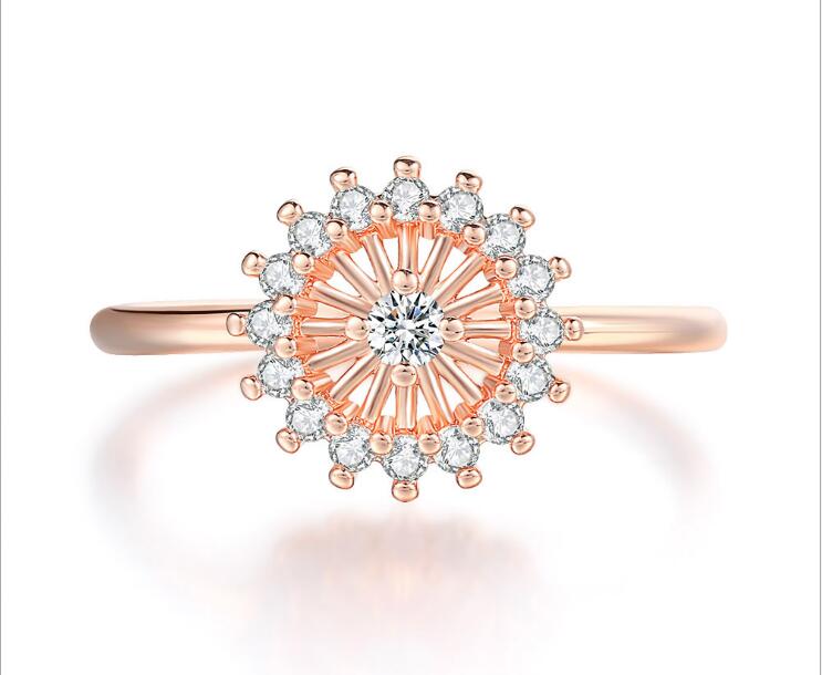 

Little Daisy Rings For Women Delicate Crystal Sun Flower Ring Micro Inlay Zircon 3 Color Wedding Party Gift Fashion Jewelry
