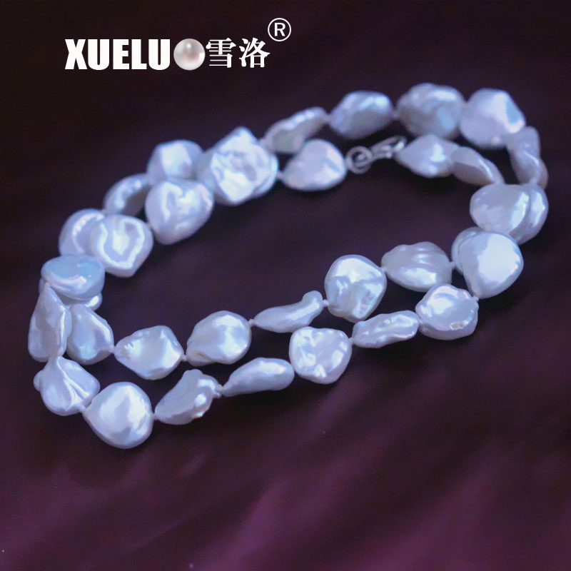 

Chokers XUELUO 10-11mm Keshi Flower Shape Natural Cultured Freshwater Pearl Choker Necklace For Women