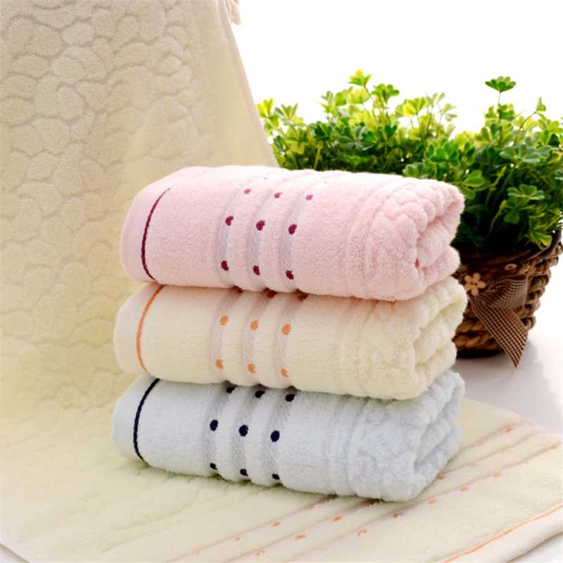 

34*75cm Soft Cotton Face Towel Dot Jacquard Towel Cotton Quick Dry Bathroom Towels Facecloth for Home Hotel V5838, Pink