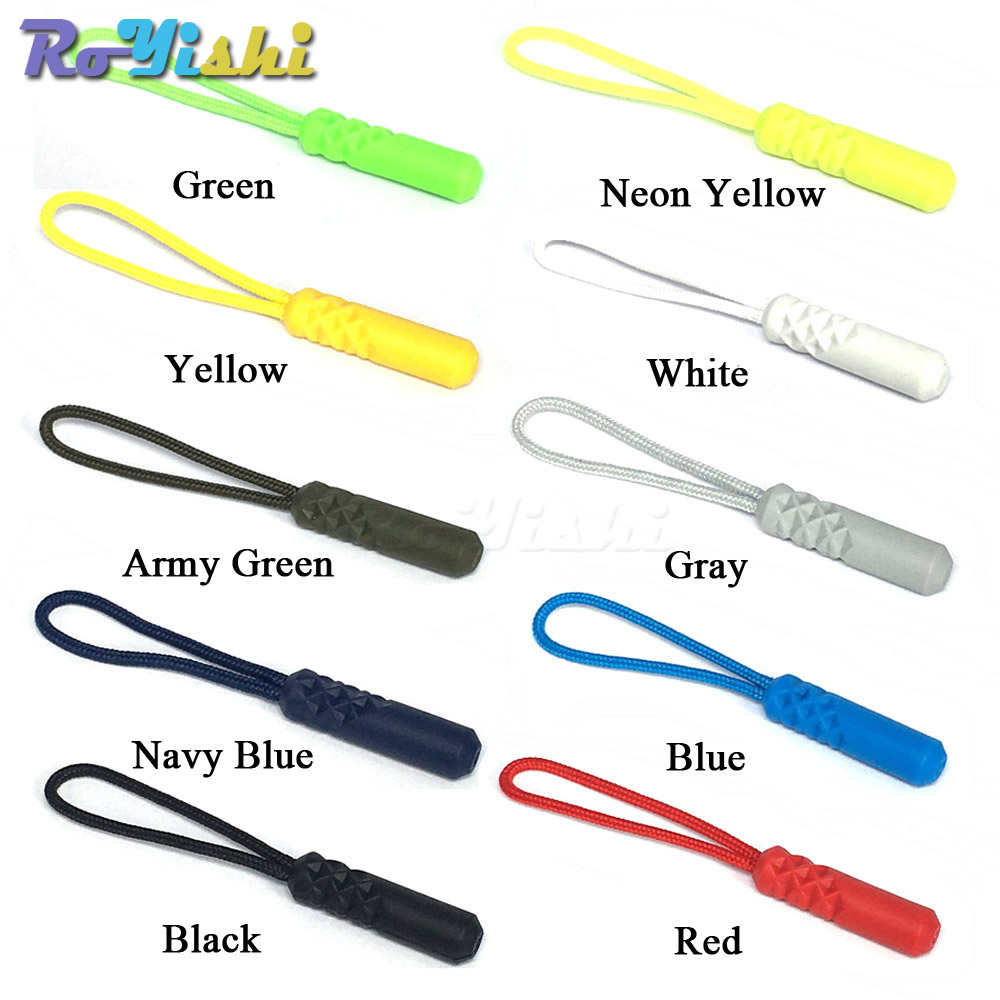 

100pcs/lot Zipper Pull Puller Fixer Zip Cord End Fit Rope Tag Broken Buckle Travel Bag Clip Buckle Outdoor Tool Sewing Clothes