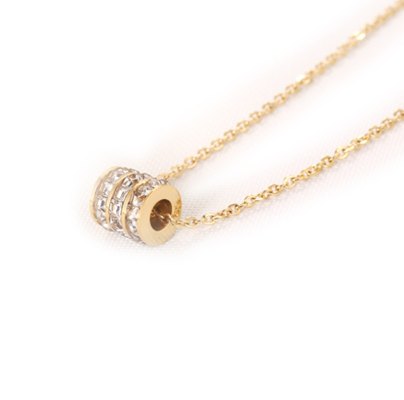 

High Polishing 316L Surgical Stainless Steel Crystal Pendant Necklace 18K Plated Women Necklace Jewelry