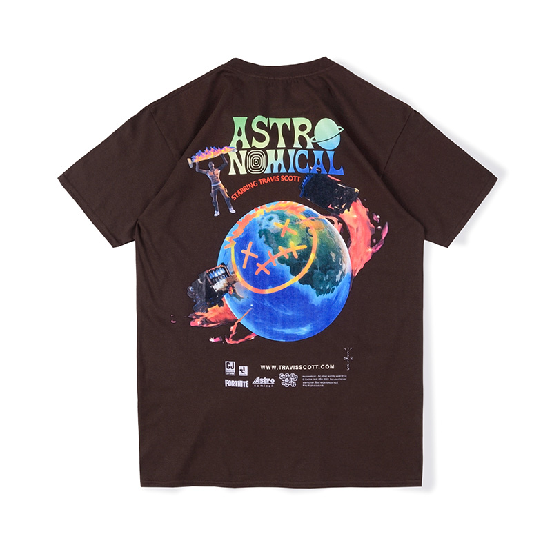 

20ss Ins Hot Forthite Sicko Event Astronomical Earth Tee Skateboard Mens t shirt Women Street Casual Tshirt, White;black