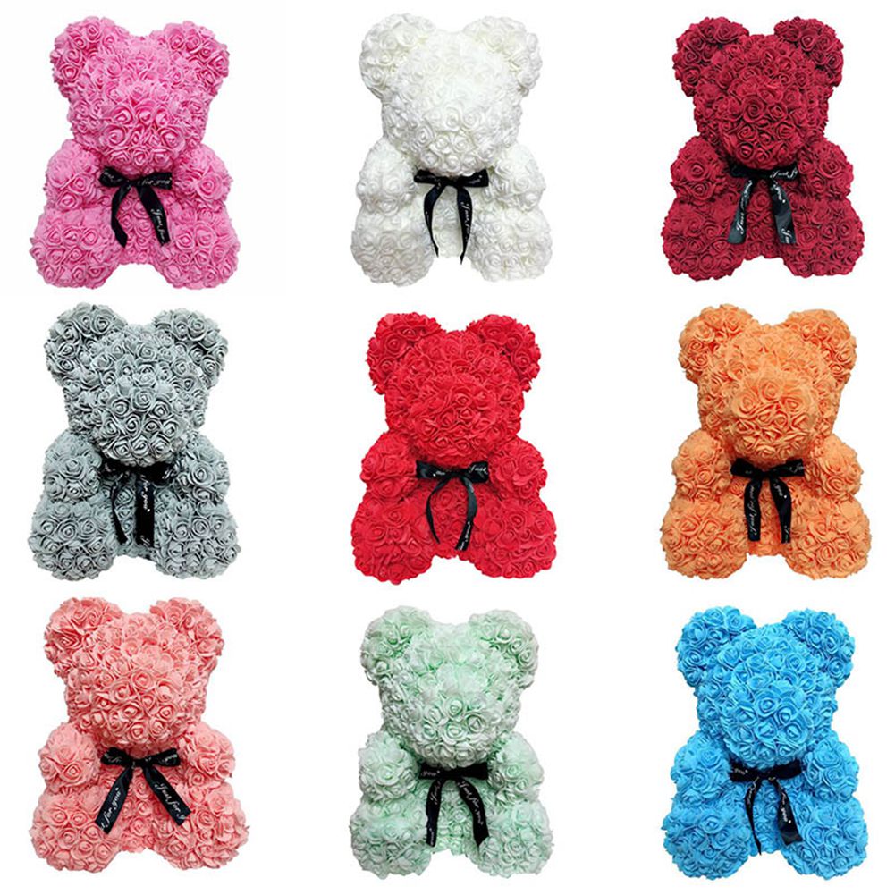 

Roses Bear 40cm PE Foam Flower Teddy Valentine's Day Gift Rose Teddy Bears Many Colors Decorative Flowers Holiday Wedding Flowers Bear Rose, Light green