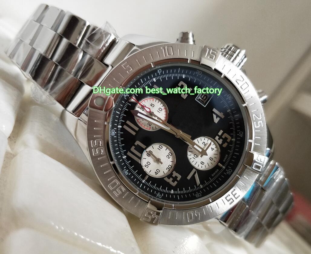 

Hot Items High Quality 43mm Super Avenger II SuperAvenger A13381111B2A1 Stainless Steel VK Quartz Chronograph Workin Mens Watch Watches, No box papers