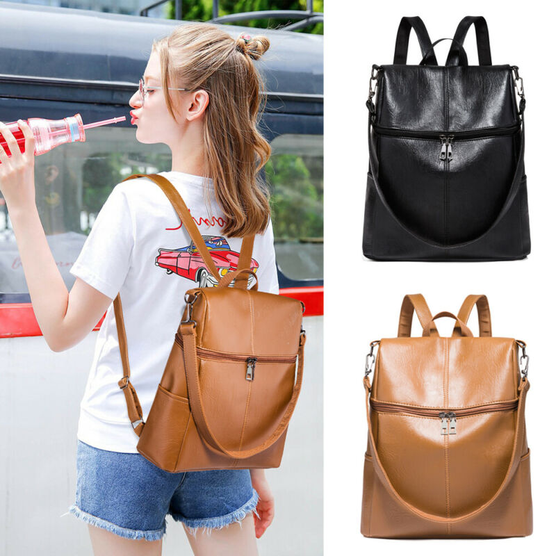 Color : Black LJL Shoulder bag female tide new Korean version of the wild casual summer bag student campus bag female pu soft leather backpack