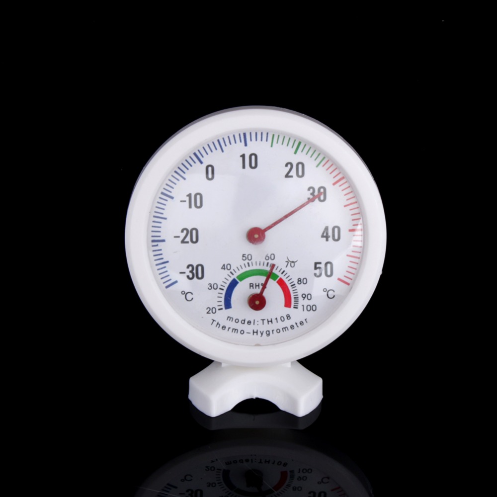 

Round Shape MiniHilitand TH108 Indoor Analog Temperature Humidity Meter Thermometer Hygrometer -30~50 Celsius Degree H Mini Humidity Thermom