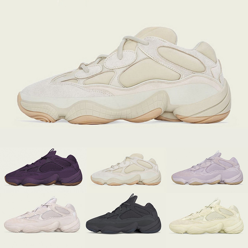 

High Quality Soft Vision 500 Stone Running Shoes Mens Womens Super Moon Yellow Utility Black Blush Salt Kanye West Sports Sneakers, Color#2
