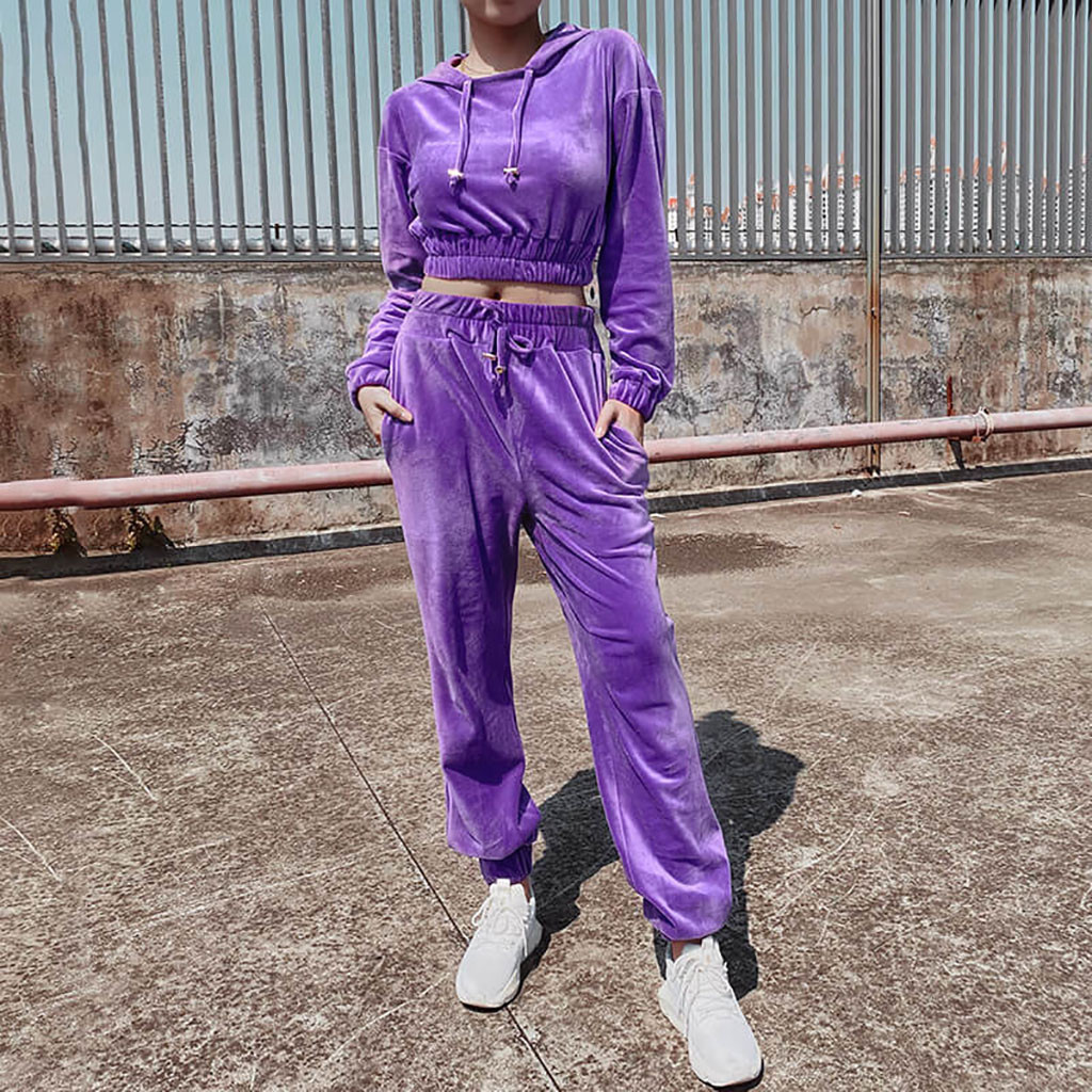 

women' tracksuit two piece set sweatshirt and pants Womens Keep Warm Long Sleeve Drawstring Hooded Sweatshirt Tops Pants Set#g4, Pink