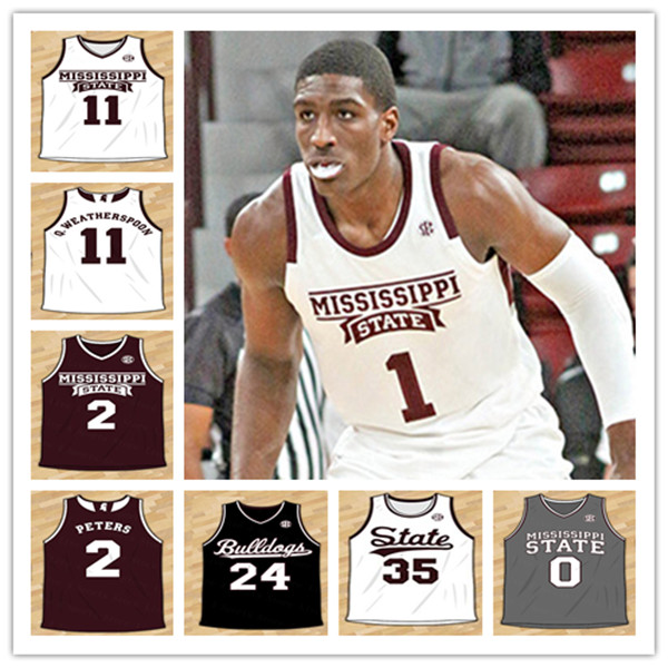 

2021 Mississippi State Bulldogs Basketball Jersey Custom Reggie Perry Abdul Ado Tyson Carter Robert Woodard Nick Weatherspoon D.J. Stewart 4, Grey