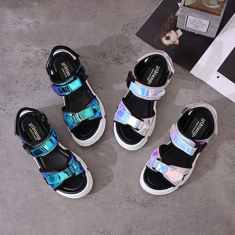 

Sexy Open-toed Women Sport Sandals Wedge Hollow Out Women Sandals Outdoor Cool Platform Shoes Women Beach Summer Shoes, Blue