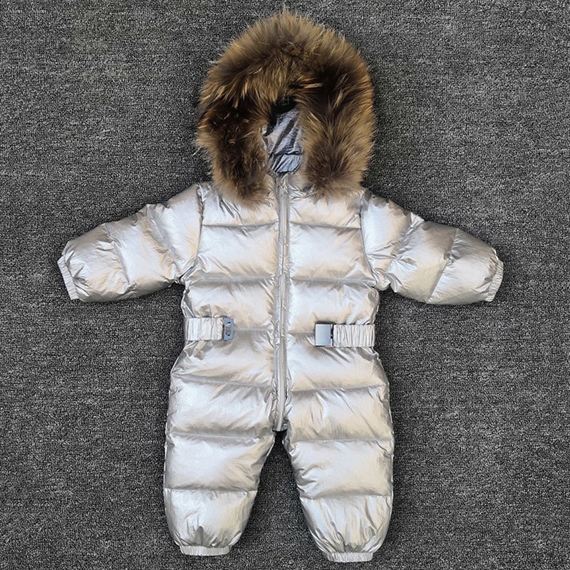 

30 degrees baby girl jumpsuits Russia winter baby clothing snow wear down jacket snowsuits for kids coats boys girls clothes, Black