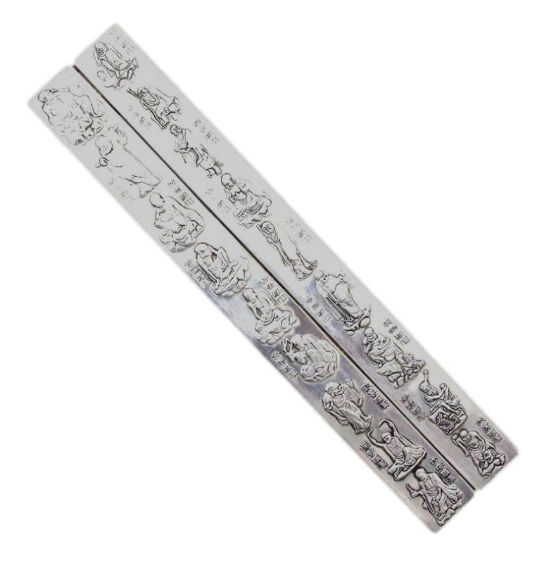 

LAOJUNLU Imitation Antique Solid Town Ruler White Copper Four Treasures Calligraphy Paperweight, number 1