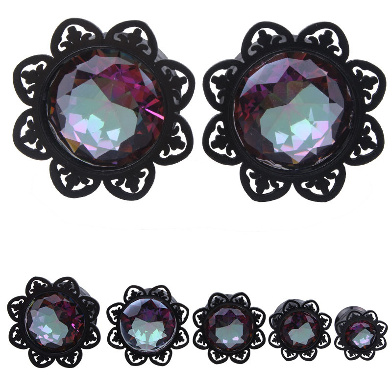 BodyJewelryOnline 0 Gauge Pimp Logo Acrylic Purple Ear Plug