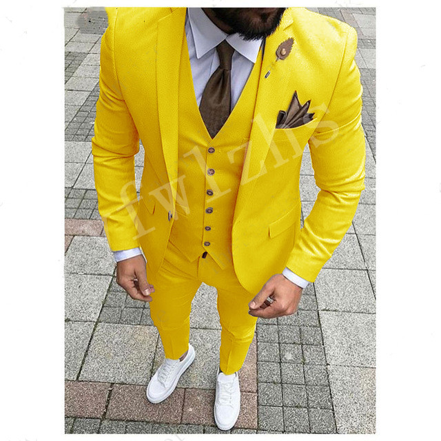 

Handsome Groomsmen Notch Lapel Groom Tuxedos Mens Wedding Dress Man Jacket Blazer Prom Dinner 3 Piece Suit(Jacket+Pants+Tie+Vest) 0003, Same as image