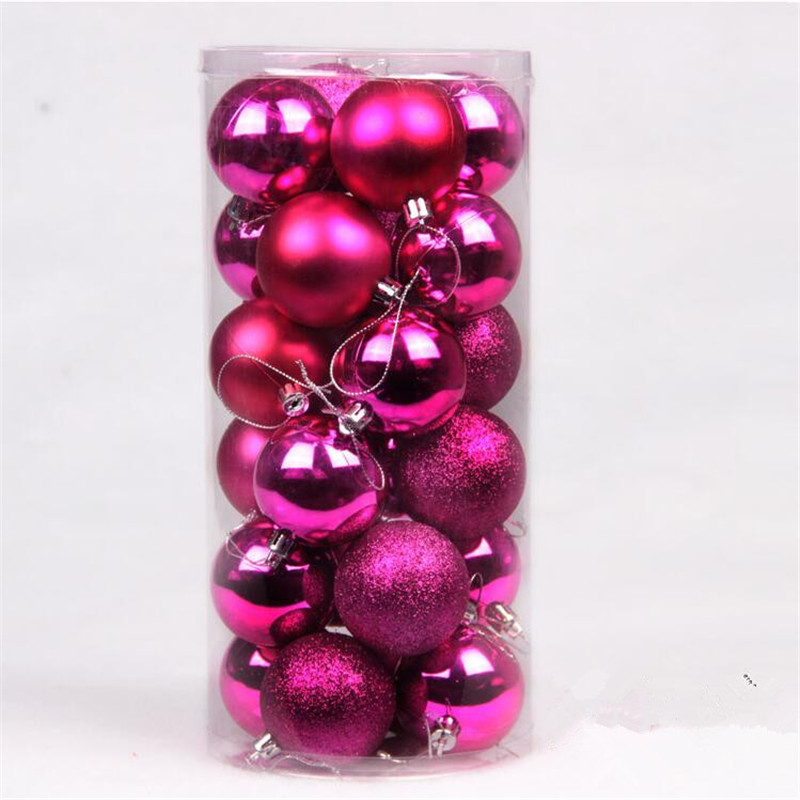 

24pcs/Barrel Christmas tree Ball Rose Matte mixed 4cm Balls Accessories Free Shipping High Quality DN205-6