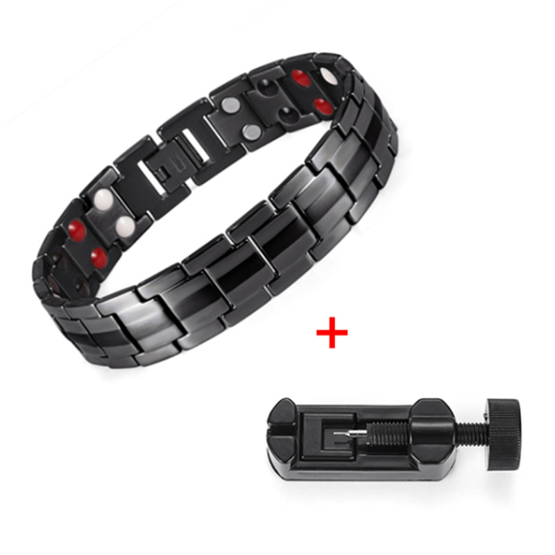 

2019 Therapeutic Energy Healing Bracelet Stainless Steel Magnetic Therapy Bracelet Fashion Men Titanium Steel Bracelet Couple