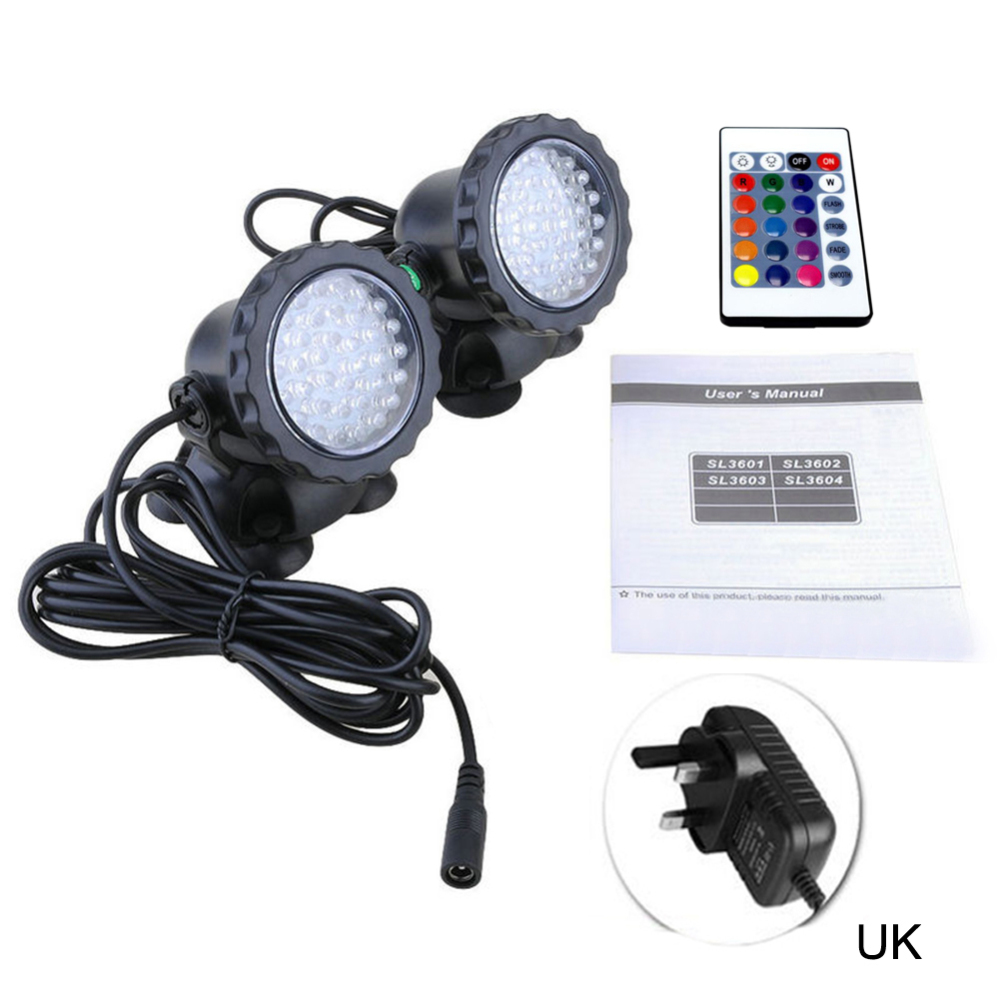 

2 Light 7Colors 3.5W DC 12V Waterproof IP68 RGB LED Underwater Spot Light For Swimming Pool Fountains Pond Water Garden Aquarium