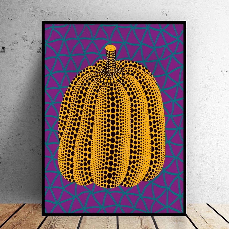 

SELFLESSLY ART Yayoi Kusama Purple Pumpkin Canvas Art Printed Oil Painting On Canvas Wall Painting for Home Decor Wall Picture