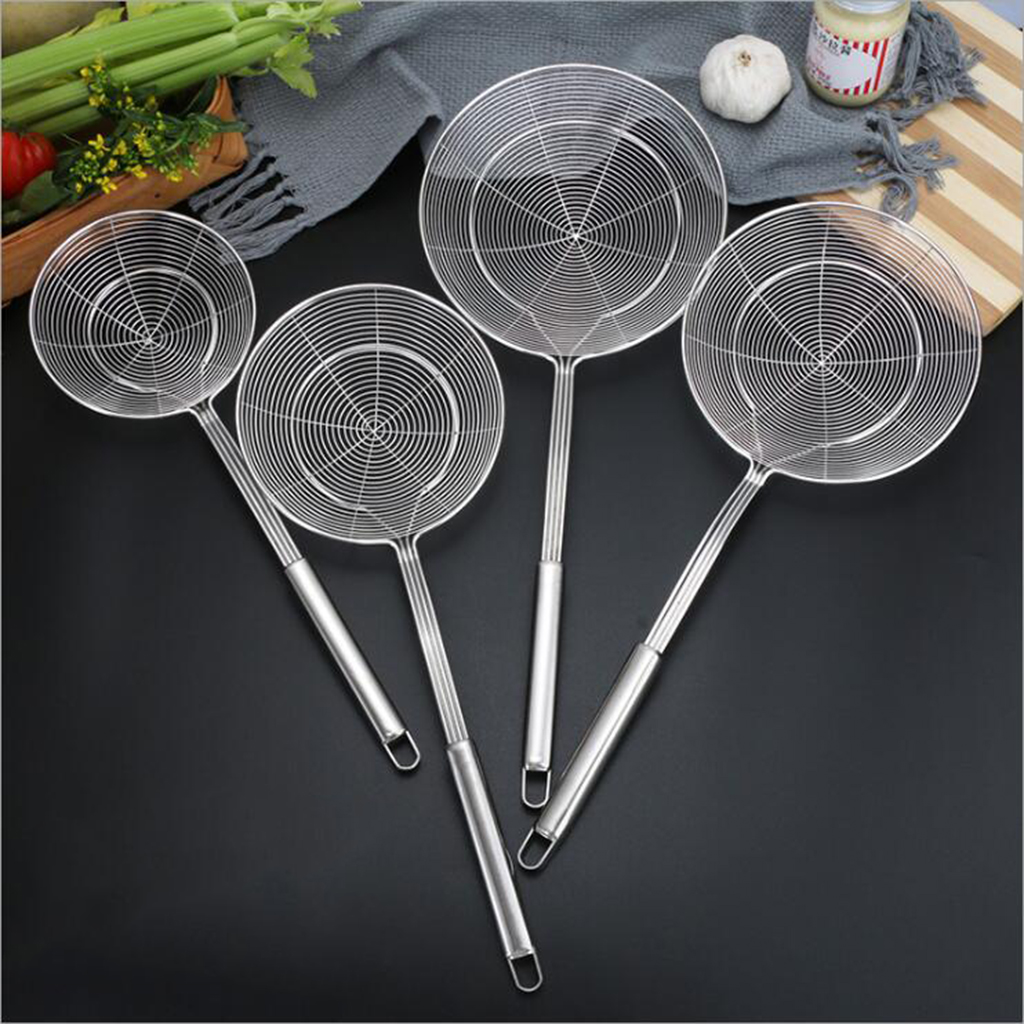 

2pcs dia 16cm/6.3 inch stainless spider strainer skimmer ladle,more solid durable for food dumpling noodle