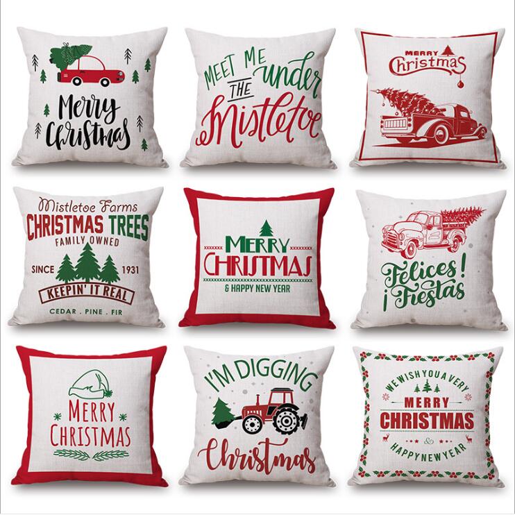 

Christmas Pillow Case Xmas Letter Pillow Cover Check Throw Pillow Case Holiday Sofa Cushion Cover Printed Pillowslip Home Decorative DYP6350, Message your colors