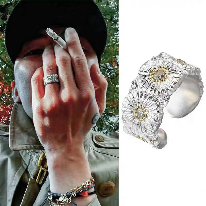 

19FW Italian jewelry GD Daisy RING 925 sterling silver adjustable hip hop rap men and women jewelry ring