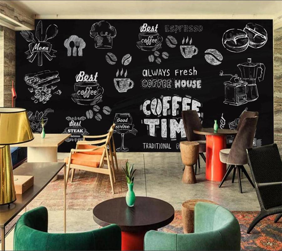 

Custom wallpaper 3d photo murals hand-painted coffee dessert fashion home decoration papel de parede living room 3d wall paper, As pic