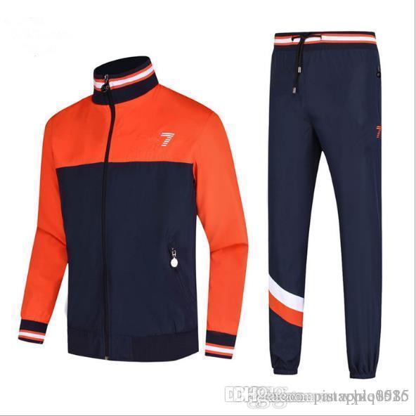 blue and orange polo sweat suit