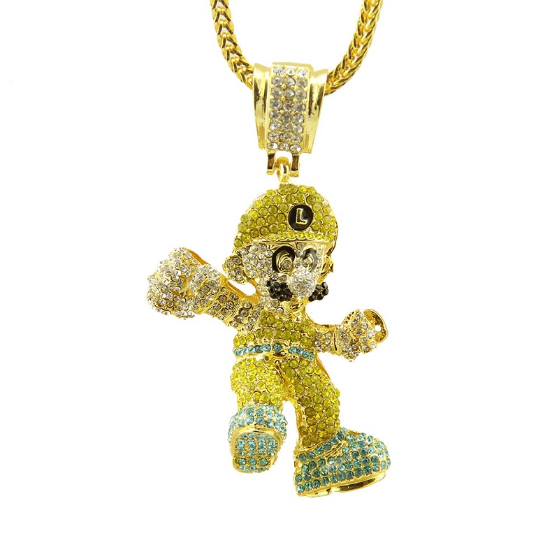 

Fashion- Chain Necklace Iced Out Cartoon Pendant Necklace New Mens Fashion Hip Hop Necklaces Jewelry