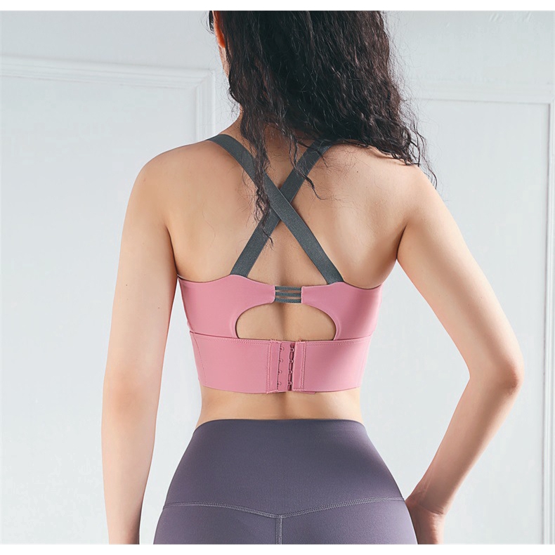 

Female sports bra underwear body-building bra running anti- yoga, Black