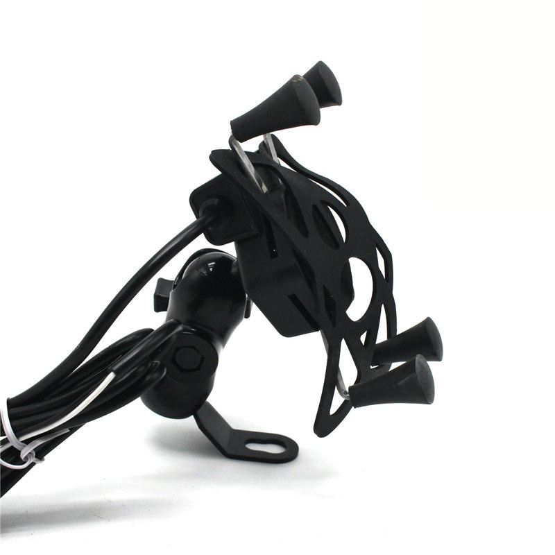 

360 Degrees Rotation Motorcycle Phone Holder Mount Support USB Charger for Moto 3.5-6 inch GPS Cell Phone Electric Scooter