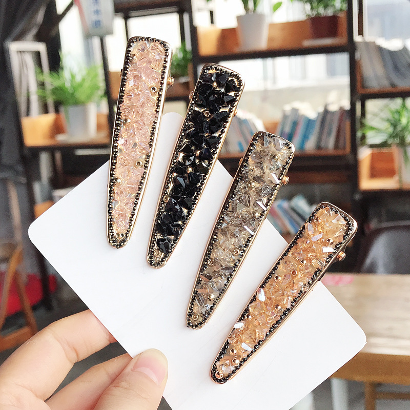 

New Ins Women Girls Hairpins Headwear Korea Crystal Rhine Stone Barrettes Hair Ornaments Fashion Hair Accessories Gift Wholesale