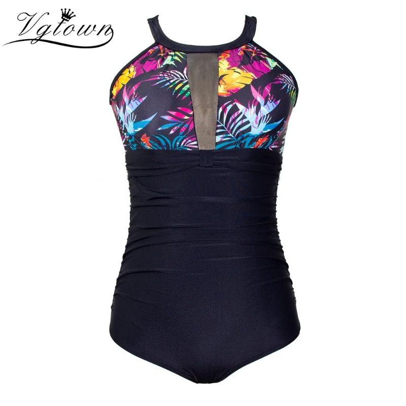 

plus size 4XL women bikinis 2020 New mujer Bohemia printed swimwear women swimsuit push up padded tankini mulheres swimwear, Black
